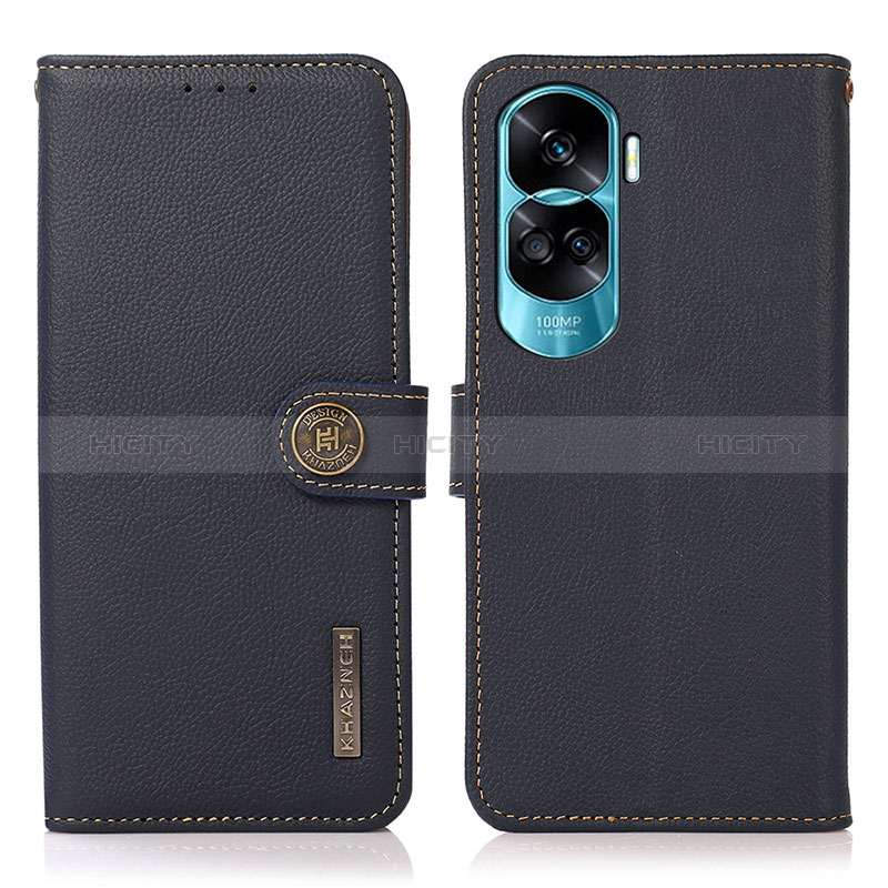 Custodia Portafoglio In Pelle Cover con Supporto B02H per Huawei Honor 90 Lite 5G Blu
