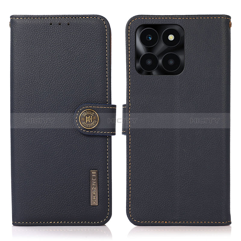 Custodia Portafoglio In Pelle Cover con Supporto B02H per Huawei Honor X6a Blu