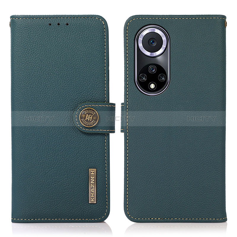 Custodia Portafoglio In Pelle Cover con Supporto B02H per Huawei Nova 9 Verde