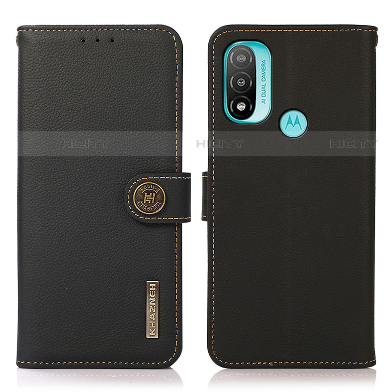 Custodia Portafoglio In Pelle Cover con Supporto B02H per Motorola Moto E20 Nero