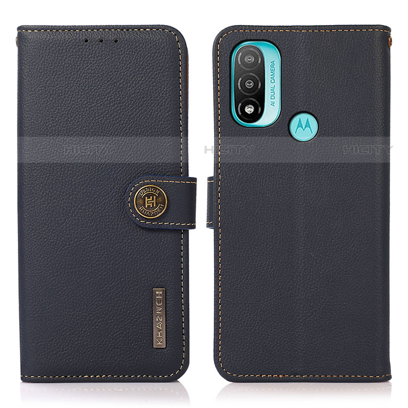 Custodia Portafoglio In Pelle Cover con Supporto B02H per Motorola Moto E40 Blu