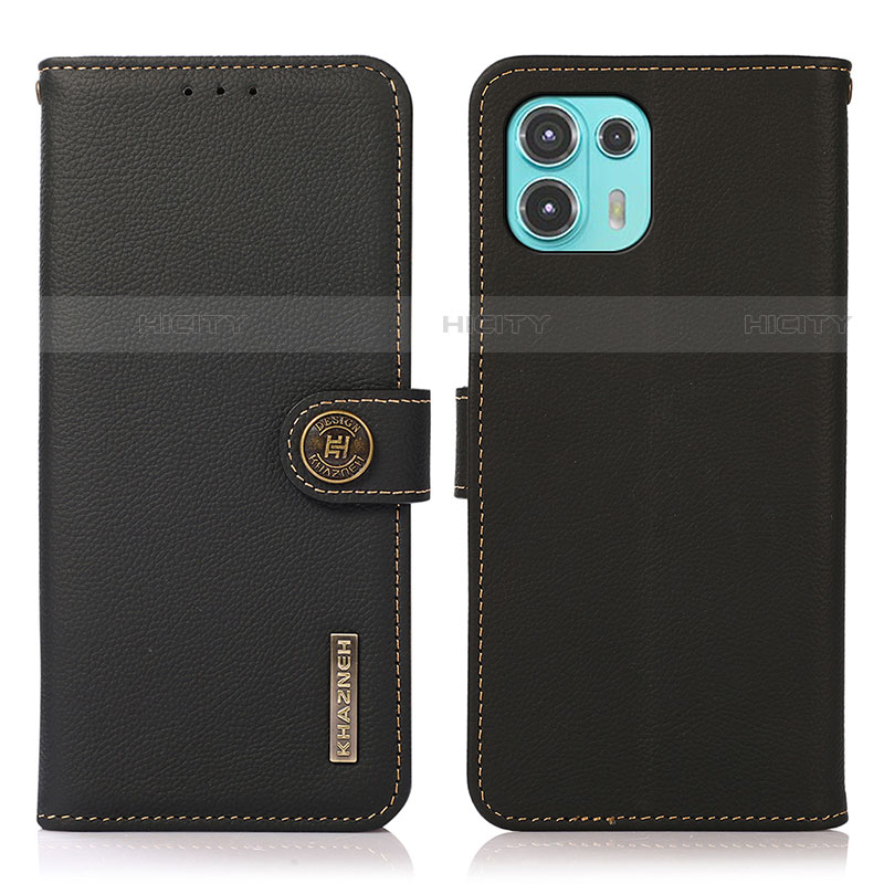 Custodia Portafoglio In Pelle Cover con Supporto B02H per Motorola Moto Edge 20 Lite 5G Nero