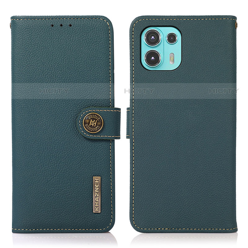 Custodia Portafoglio In Pelle Cover con Supporto B02H per Motorola Moto Edge 20 Lite 5G Verde