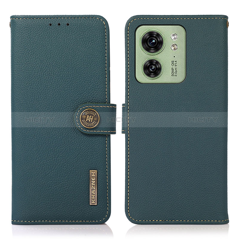 Custodia Portafoglio In Pelle Cover con Supporto B02H per Motorola Moto Edge (2023) 5G Verde