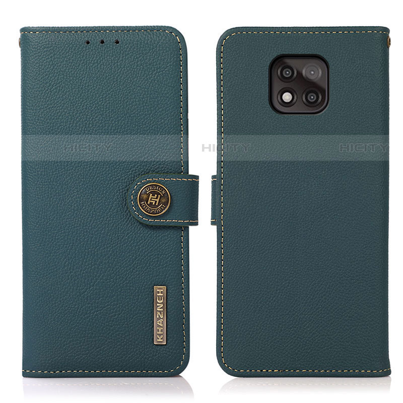 Custodia Portafoglio In Pelle Cover con Supporto B02H per Motorola Moto G Power (2021) Verde