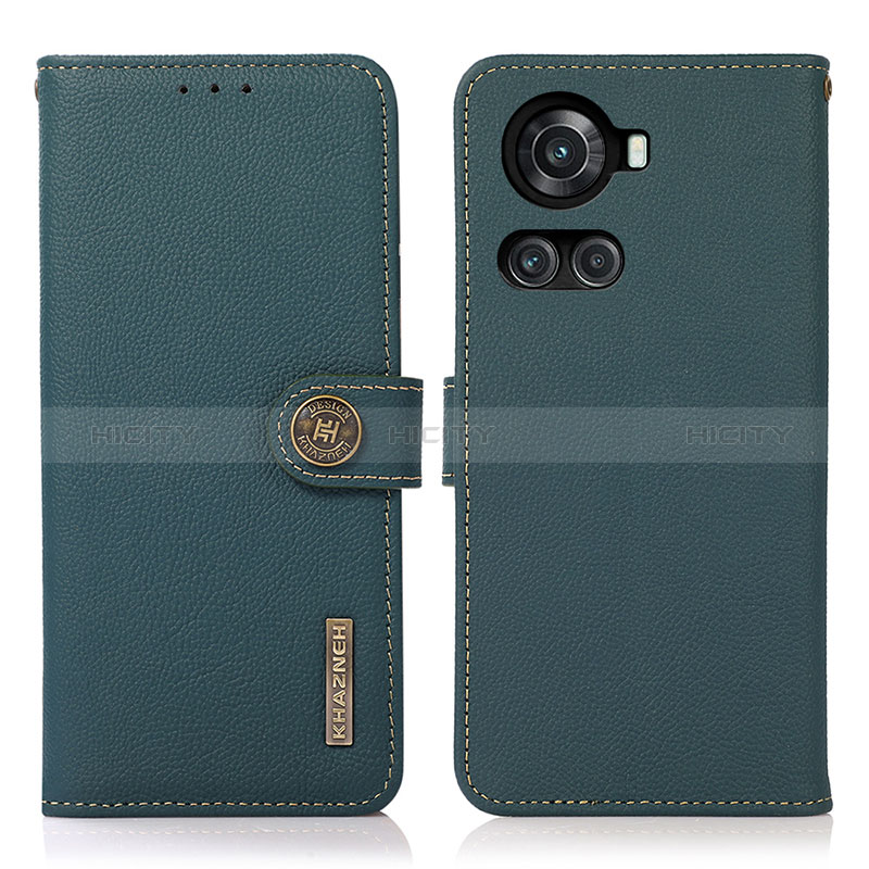 Custodia Portafoglio In Pelle Cover con Supporto B02H per OnePlus 10R 5G Verde