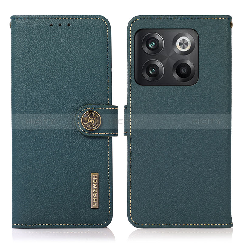 Custodia Portafoglio In Pelle Cover con Supporto B02H per OnePlus 10T 5G Verde