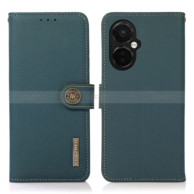 Custodia Portafoglio In Pelle Cover con Supporto B02H per OnePlus Nord CE 3 5G Verde