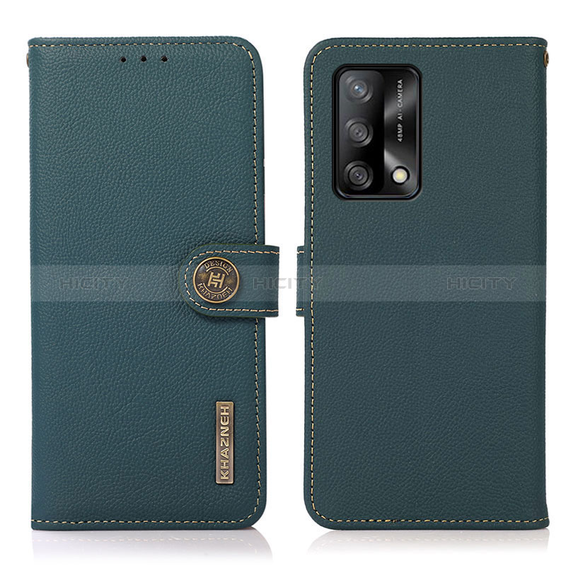 Custodia Portafoglio In Pelle Cover con Supporto B02H per Oppo A95 4G Verde