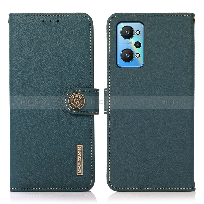 Custodia Portafoglio In Pelle Cover con Supporto B02H per Realme GT Neo2 5G Verde