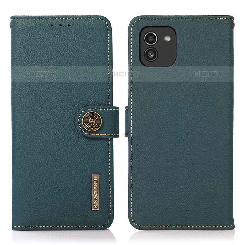 Custodia Portafoglio In Pelle Cover con Supporto B02H per Samsung Galaxy A03