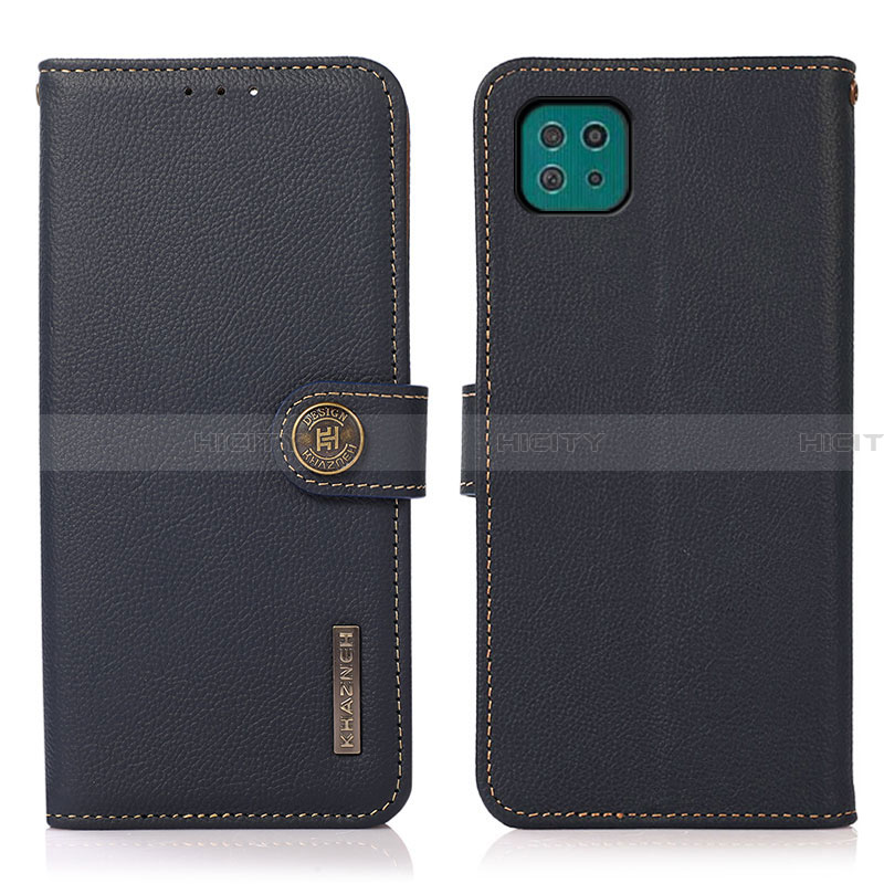 Custodia Portafoglio In Pelle Cover con Supporto B02H per Samsung Galaxy A22 5G Blu