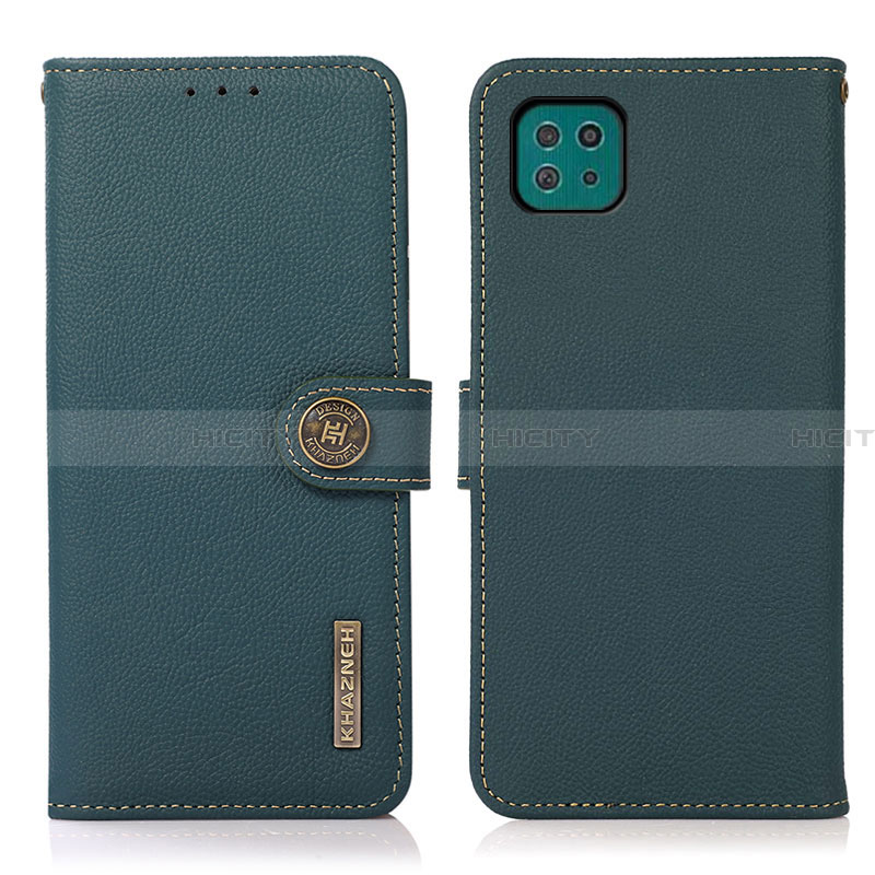 Custodia Portafoglio In Pelle Cover con Supporto B02H per Samsung Galaxy A22 5G Verde