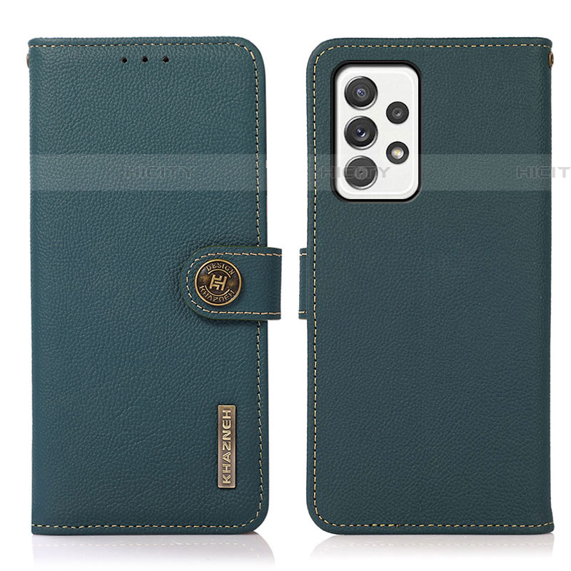 Custodia Portafoglio In Pelle Cover con Supporto B02H per Samsung Galaxy A52 4G Verde