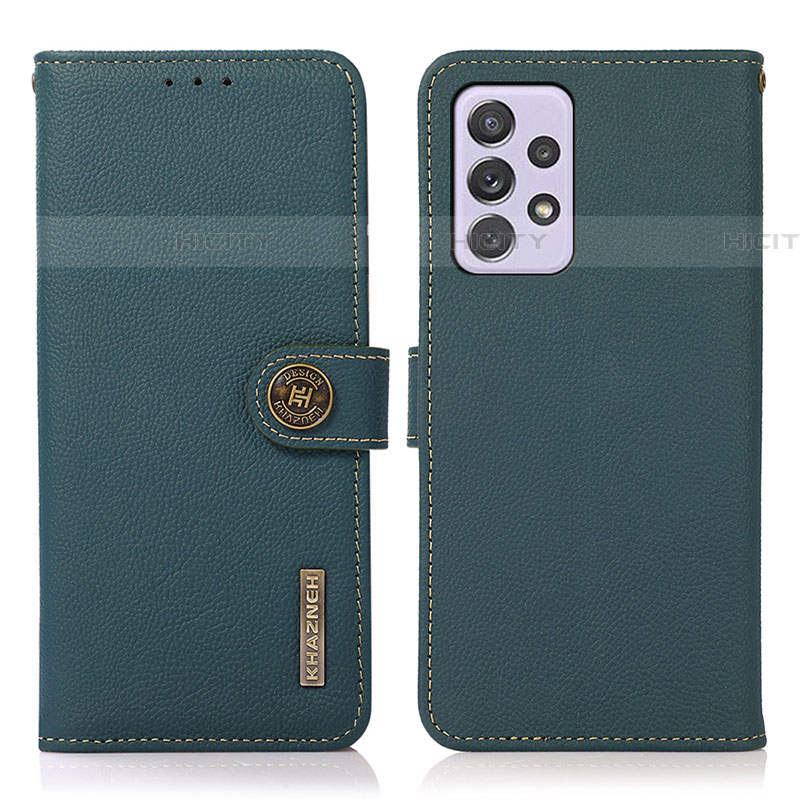 Custodia Portafoglio In Pelle Cover con Supporto B02H per Samsung Galaxy A73 5G Verde