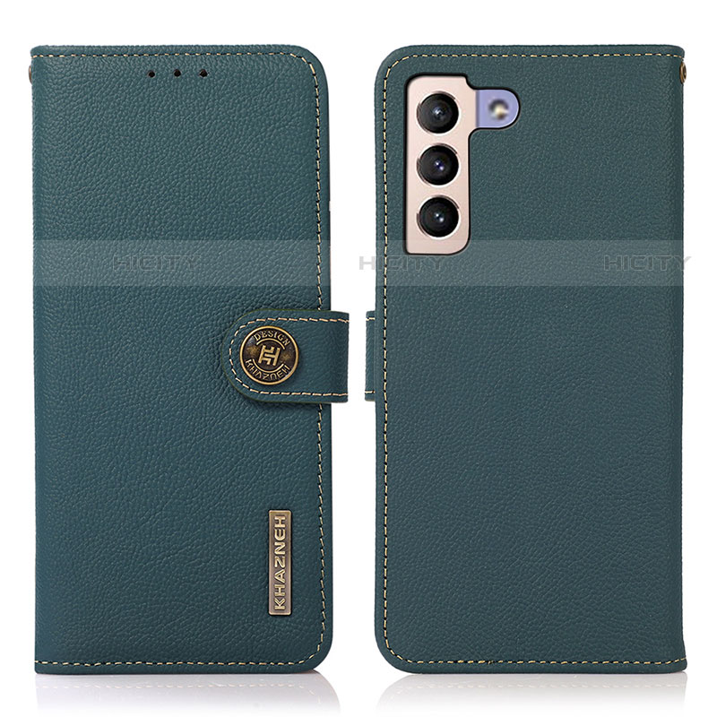 Custodia Portafoglio In Pelle Cover con Supporto B02H per Samsung Galaxy S21 Plus 5G Verde