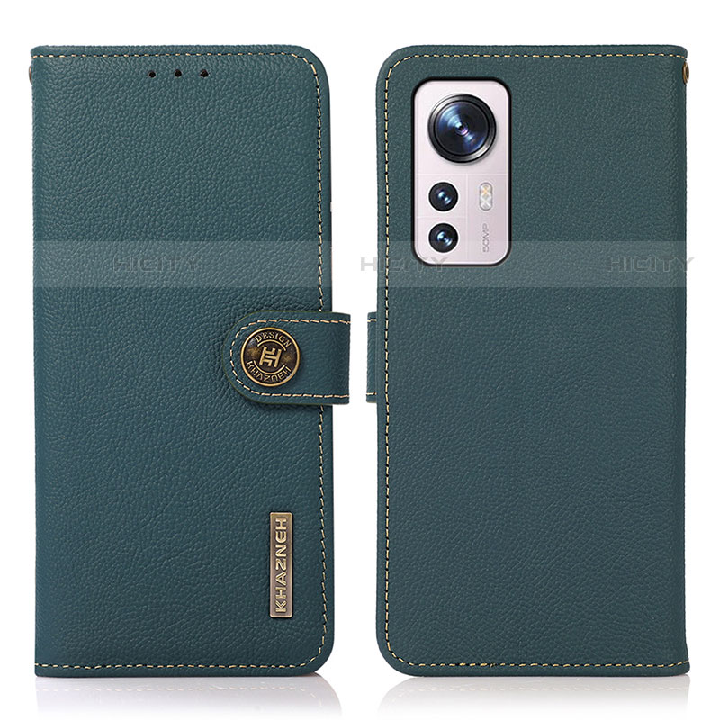 Custodia Portafoglio In Pelle Cover con Supporto B02H per Xiaomi Mi 12S 5G Verde