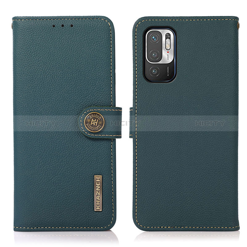 Custodia Portafoglio In Pelle Cover con Supporto B02H per Xiaomi POCO M3 Pro 5G Verde