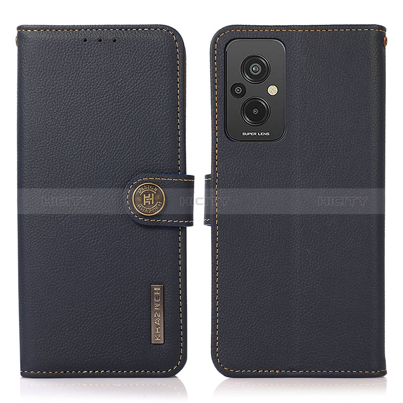 Custodia Portafoglio In Pelle Cover con Supporto B02H per Xiaomi Redmi 11 Prime 4G Blu