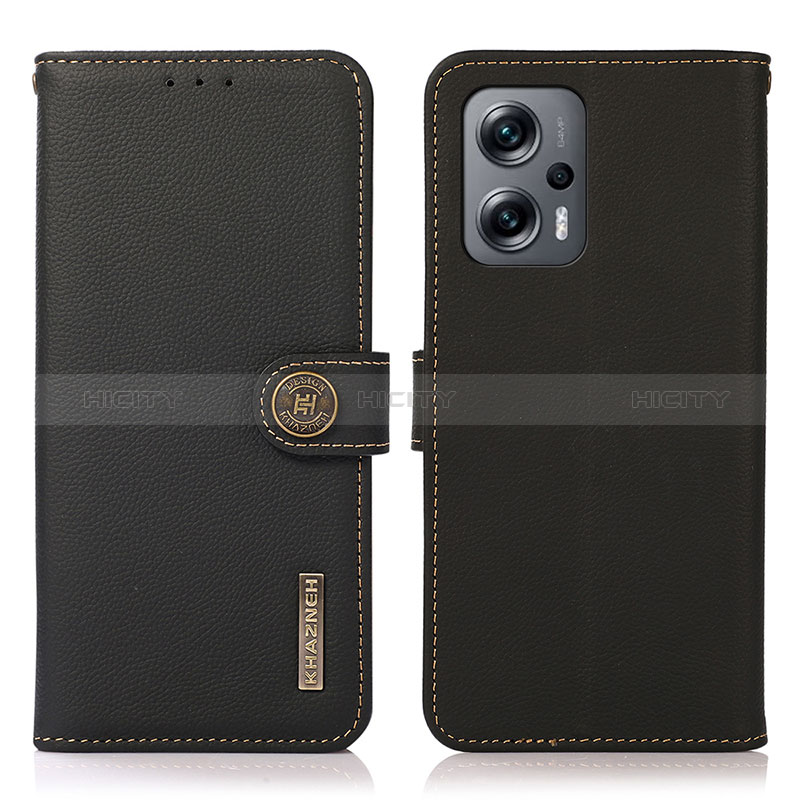 Custodia Portafoglio In Pelle Cover con Supporto B02H per Xiaomi Redmi Note 11T Pro+ Plus 5G Nero