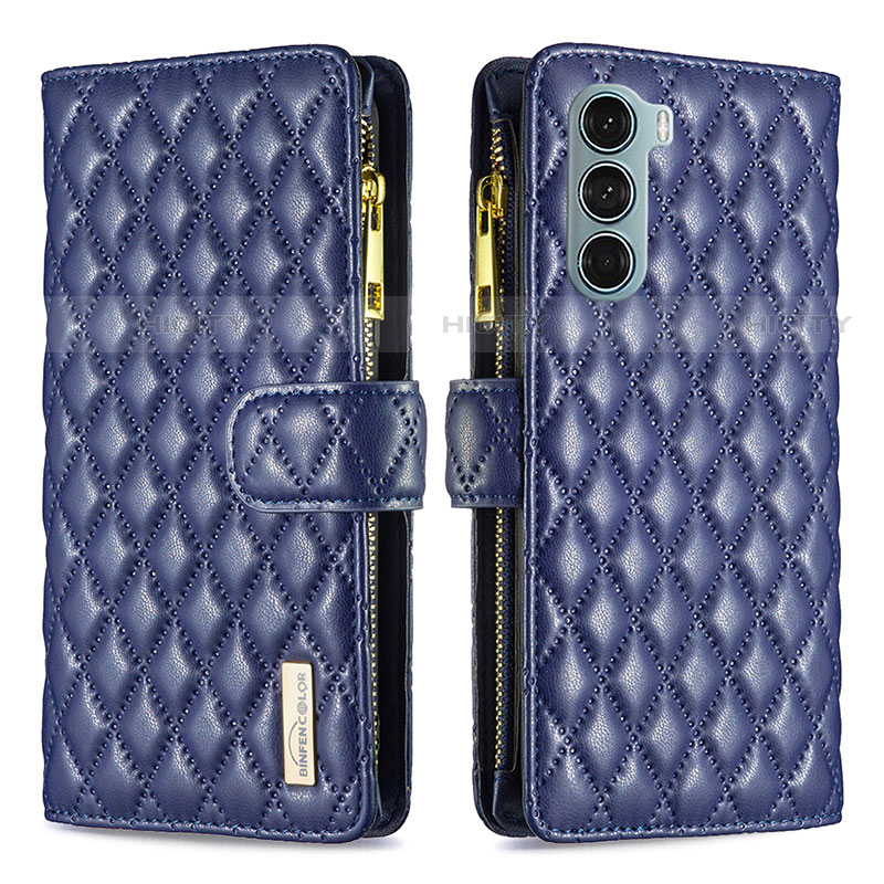 Custodia Portafoglio In Pelle Cover con Supporto B03F per Motorola Moto Edge S30 5G Blu