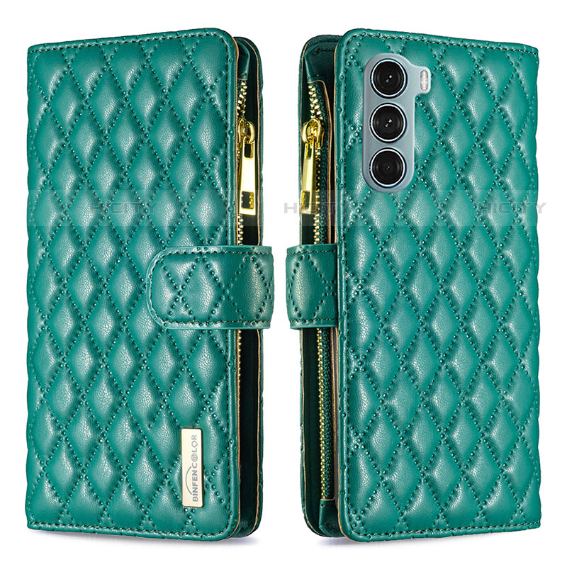 Custodia Portafoglio In Pelle Cover con Supporto B03F per Motorola Moto Edge S30 5G Verde