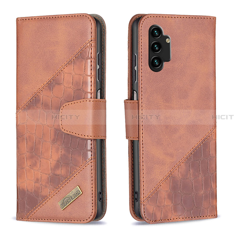 Custodia Portafoglio In Pelle Cover con Supporto B03F per Samsung Galaxy A13 4G Marrone