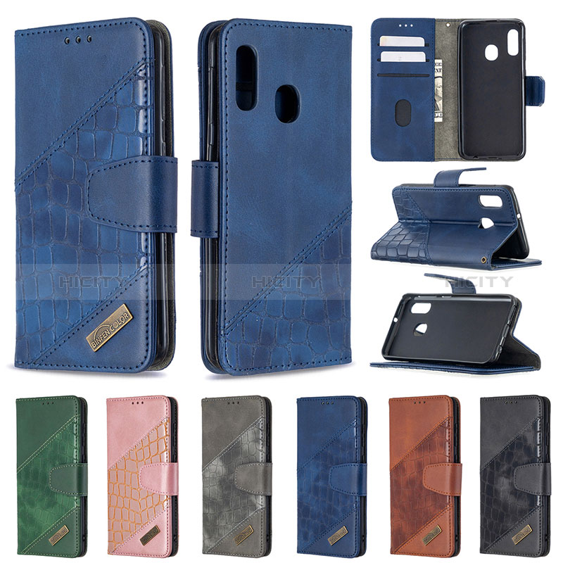 Custodia Portafoglio In Pelle Cover con Supporto B03F per Samsung Galaxy A20e