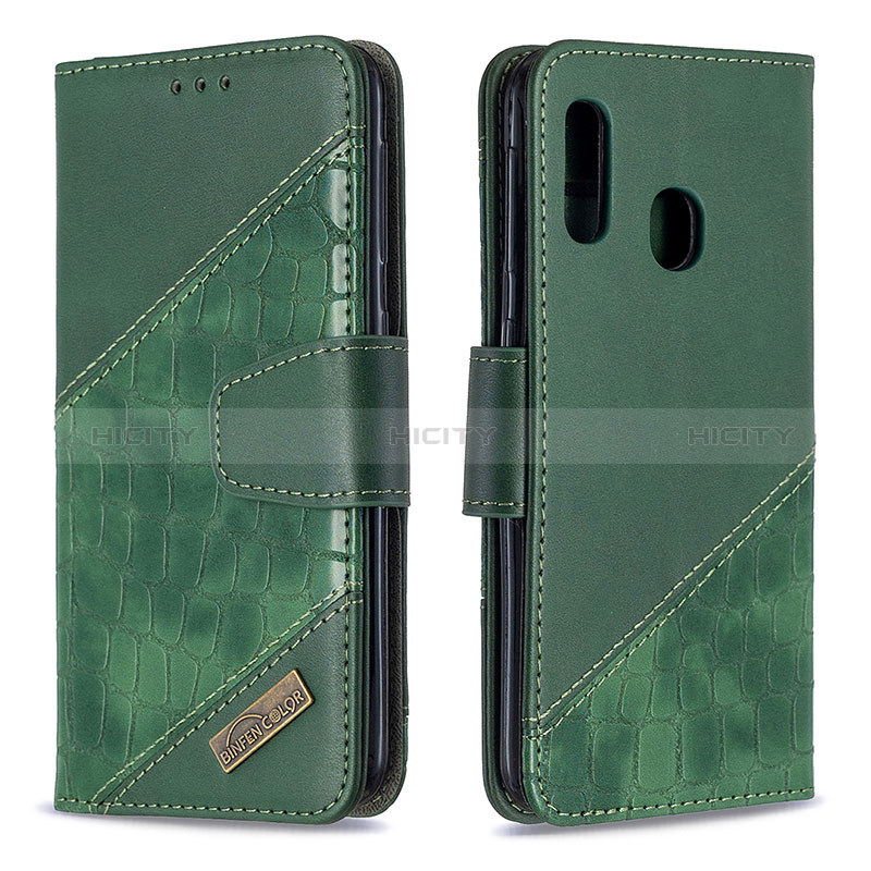 Custodia Portafoglio In Pelle Cover con Supporto B03F per Samsung Galaxy A20e