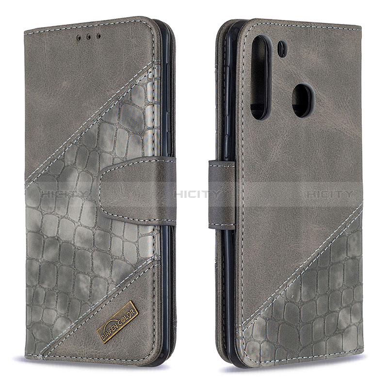 Custodia Portafoglio In Pelle Cover con Supporto B03F per Samsung Galaxy A21