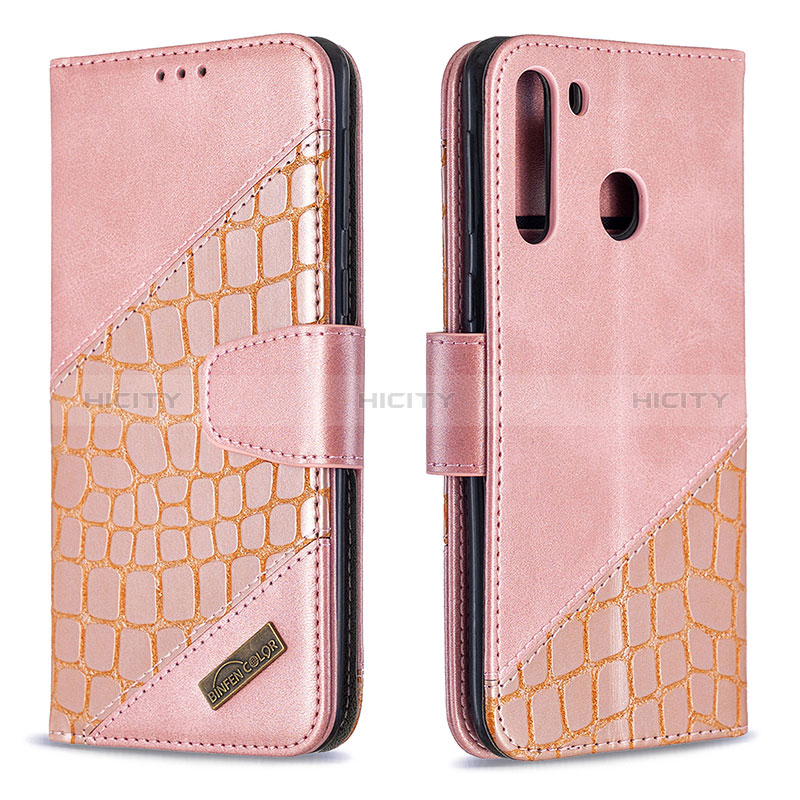 Custodia Portafoglio In Pelle Cover con Supporto B03F per Samsung Galaxy A21