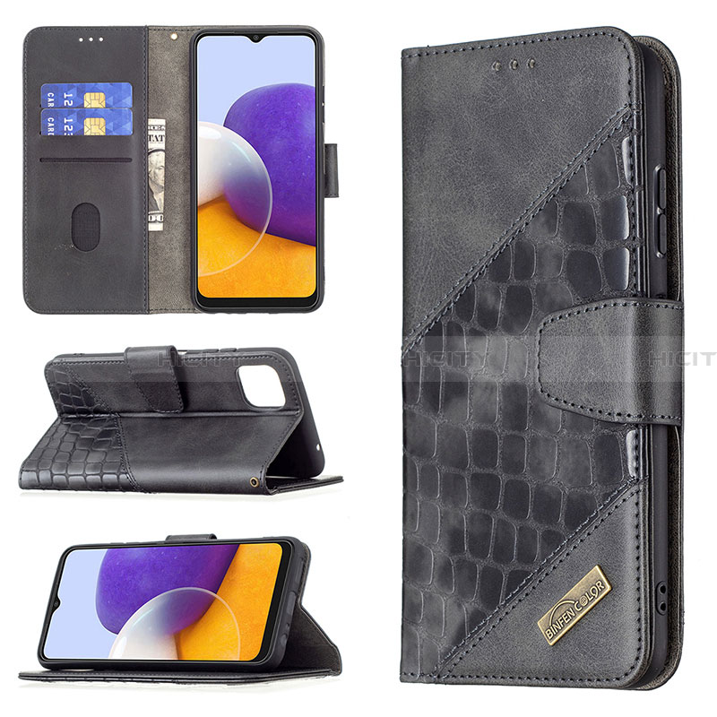 Custodia Portafoglio In Pelle Cover con Supporto B03F per Samsung Galaxy A22 5G