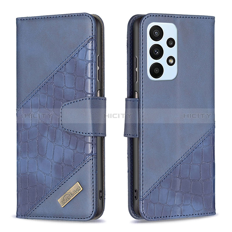 Custodia Portafoglio In Pelle Cover con Supporto B03F per Samsung Galaxy A23 5G Blu