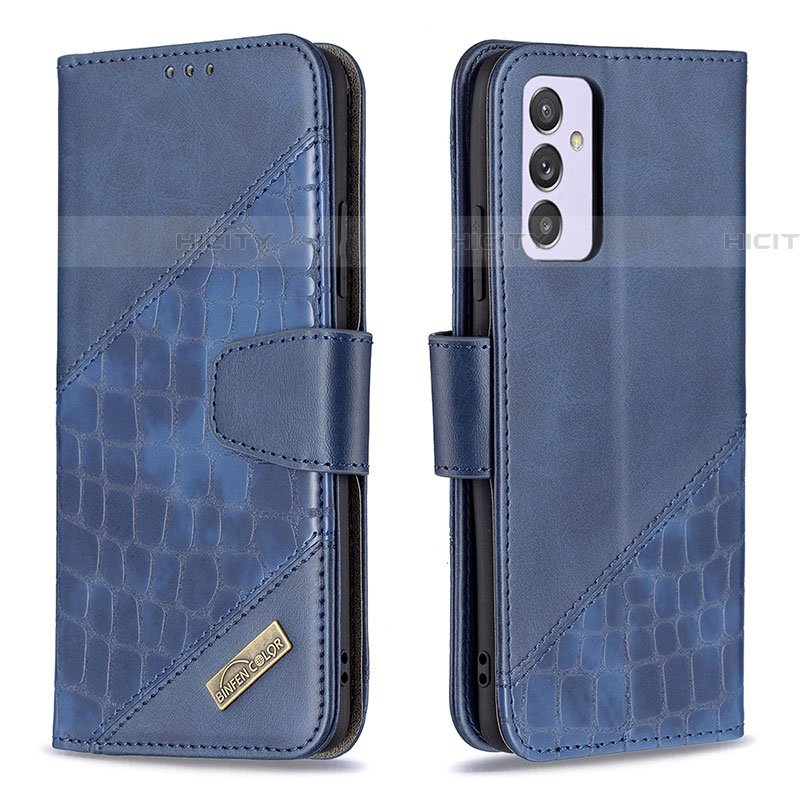 Custodia Portafoglio In Pelle Cover con Supporto B03F per Samsung Galaxy A24 4G Blu