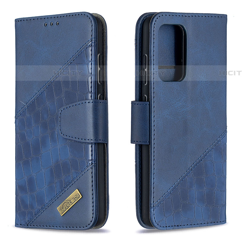 Custodia Portafoglio In Pelle Cover con Supporto B03F per Samsung Galaxy A52 5G Blu