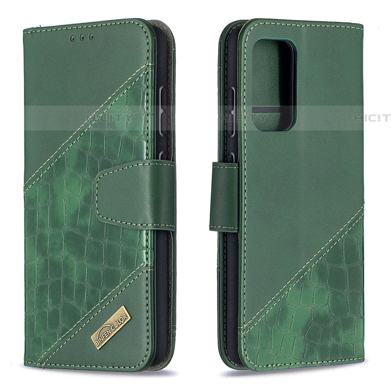 Custodia Portafoglio In Pelle Cover con Supporto B03F per Samsung Galaxy A52 5G Verde