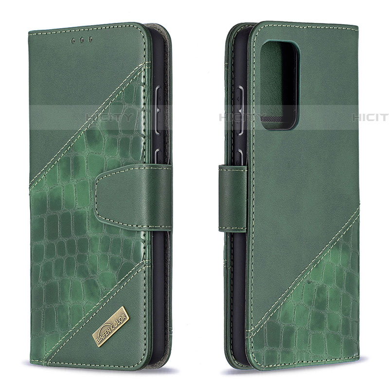 Custodia Portafoglio In Pelle Cover con Supporto B03F per Samsung Galaxy A72 4G Verde