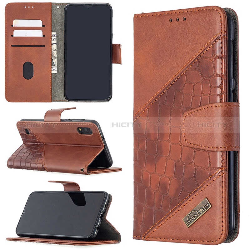 Custodia Portafoglio In Pelle Cover con Supporto B03F per Samsung Galaxy M10