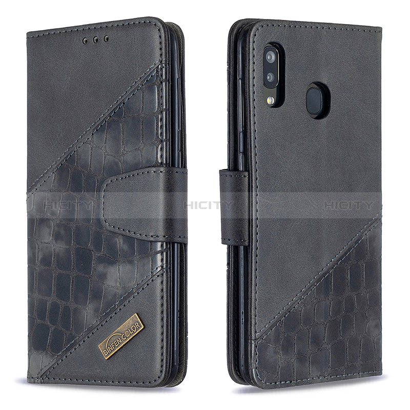 Custodia Portafoglio In Pelle Cover con Supporto B03F per Samsung Galaxy M10S Nero