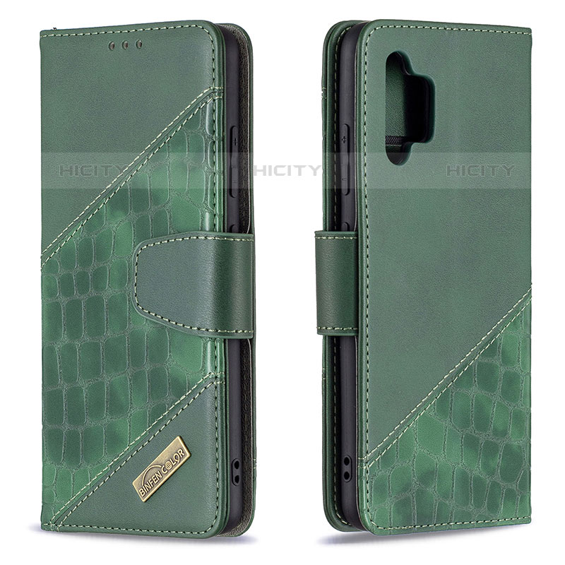 Custodia Portafoglio In Pelle Cover con Supporto B03F per Samsung Galaxy M32 5G Verde