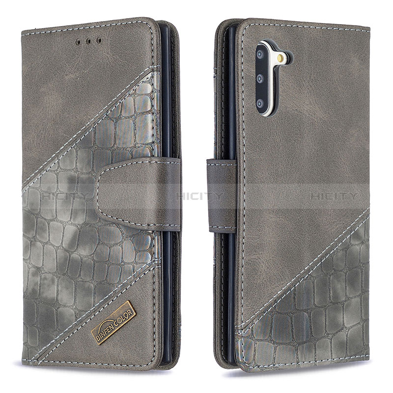 Custodia Portafoglio In Pelle Cover con Supporto B03F per Samsung Galaxy Note 10 5G Grigio Scuro