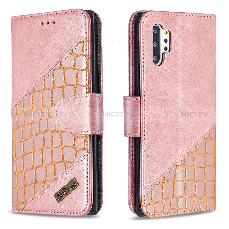 Custodia Portafoglio In Pelle Cover con Supporto B03F per Samsung Galaxy Note 10 Plus 5G Oro Rosa