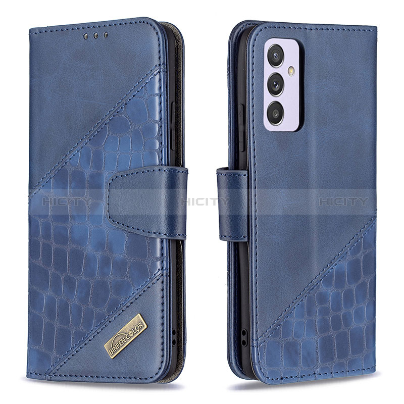 Custodia Portafoglio In Pelle Cover con Supporto B03F per Samsung Galaxy Quantum2 5G Blu