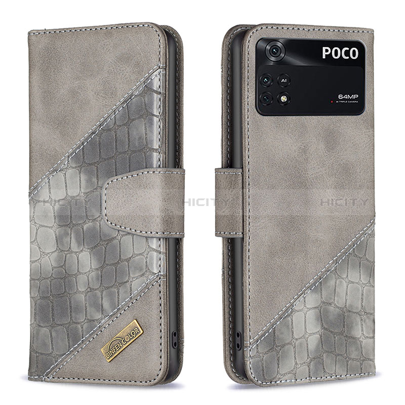 Custodia Portafoglio In Pelle Cover con Supporto B03F per Xiaomi Poco M4 Pro 4G