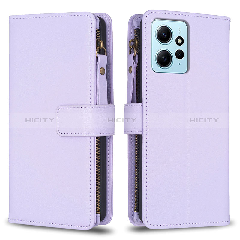 Custodia Portafoglio In Pelle Cover con Supporto B03F per Xiaomi Redmi Note 12 4G Lavanda