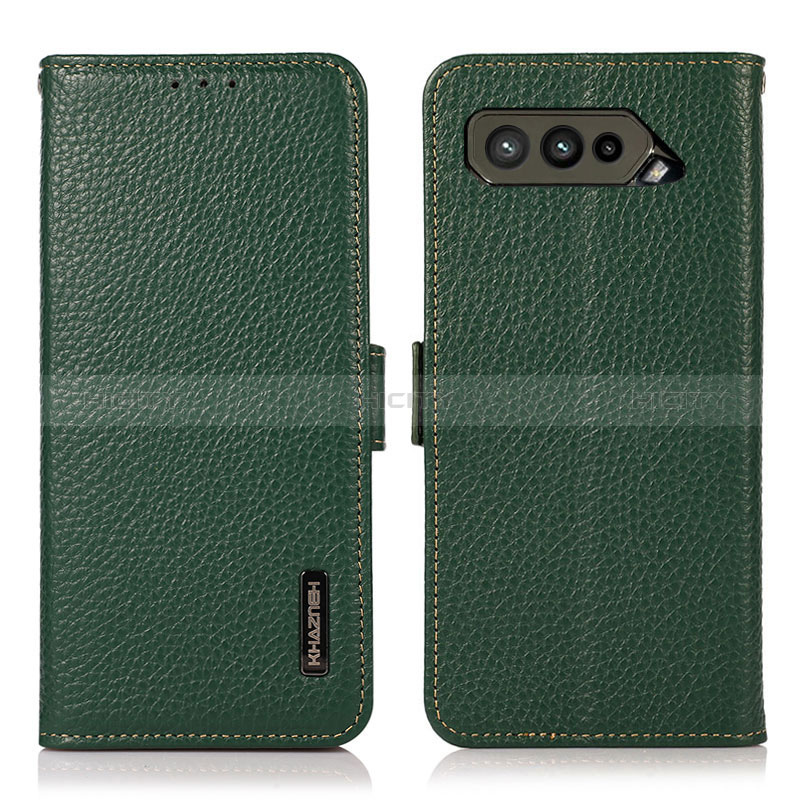 Custodia Portafoglio In Pelle Cover con Supporto B03H per Asus ROG Phone 5 Pro Verde