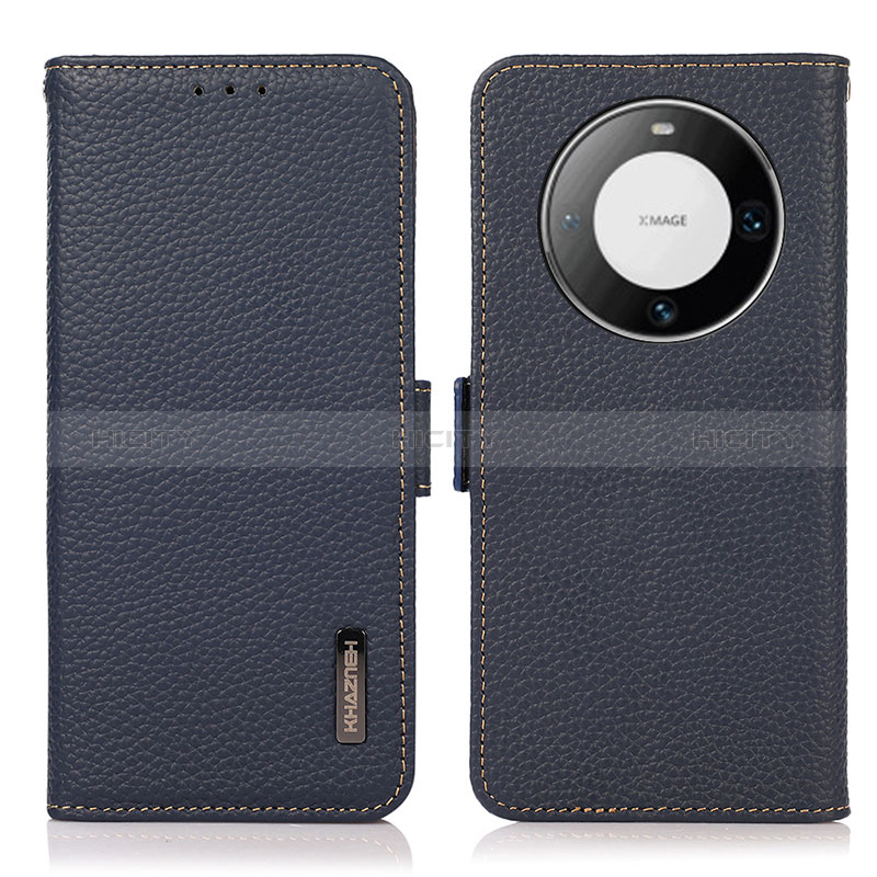 Custodia Portafoglio In Pelle Cover con Supporto B03H per Huawei Mate 60 Blu