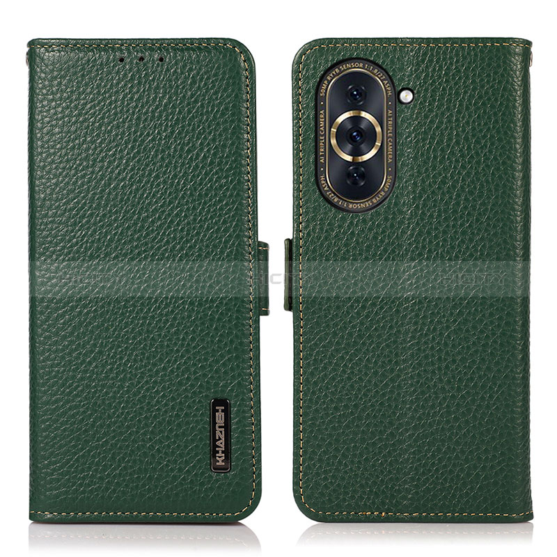 Custodia Portafoglio In Pelle Cover con Supporto B03H per Huawei Nova 10 Pro Verde