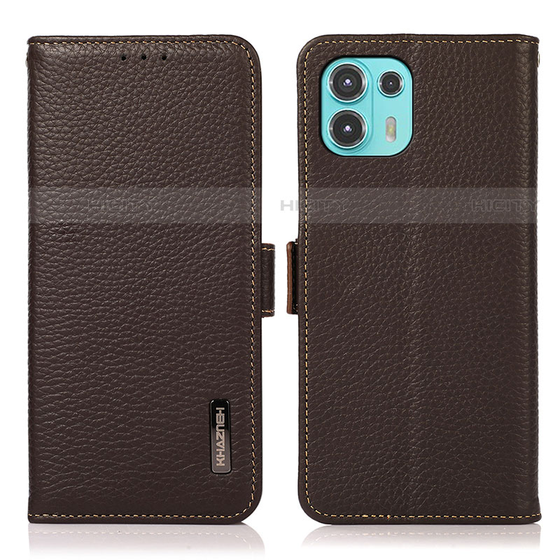 Custodia Portafoglio In Pelle Cover con Supporto B03H per Motorola Moto Edge 20 Lite 5G Marrone