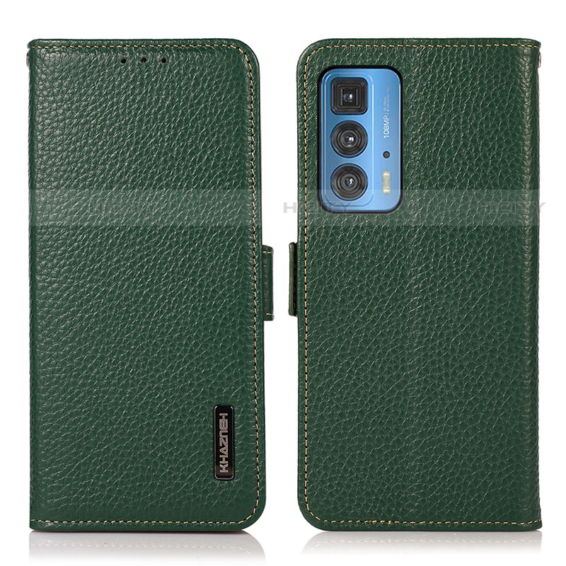 Custodia Portafoglio In Pelle Cover con Supporto B03H per Motorola Moto Edge 20 Pro 5G Verde